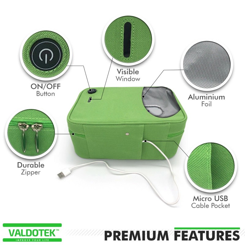 Valdo Home UV C Light Sterilizing Bag Cleaner LED Box