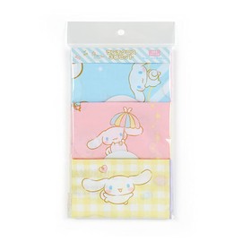 Sanrio 880060 Cinnamoroll Character Lunch Cloth, Set of 3, Approx. 16.9 x 16.9 inches (43 x 43 cm), 100% Cotton, Name Space, Cinnamoroll Character