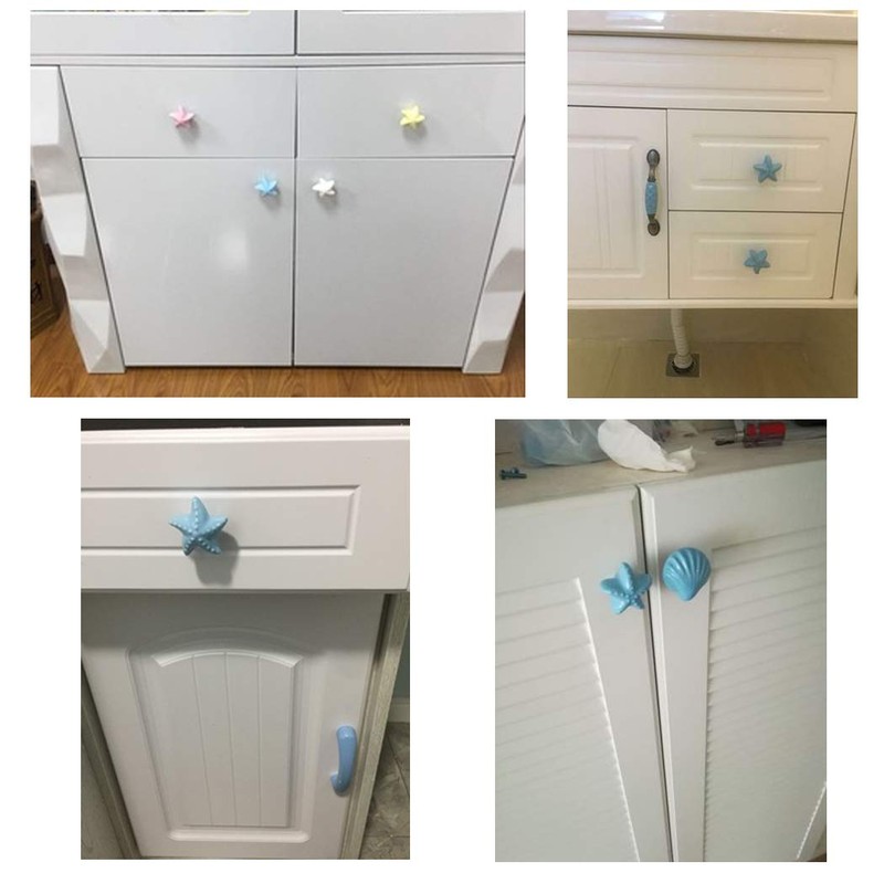 Lovely Ceramic Knob Starfish Shape for Kid's Room Furniture Cabinet