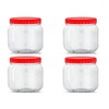 Sunpet J0300 300ml Small Plastic Food Storage Canisters, Red, Pack
