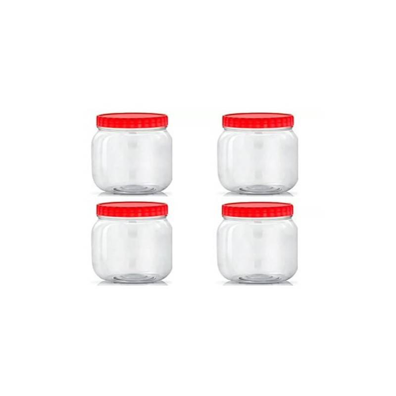 Sunpet J0300 300ml Small Plastic Food Storage Canisters, Red, Pack