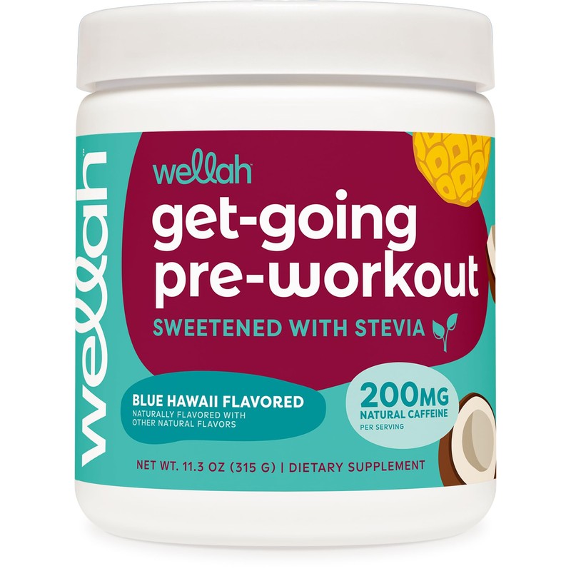 Wellah Bebida pre-entrenamiento para empezar a entrenar (sabor a Blue