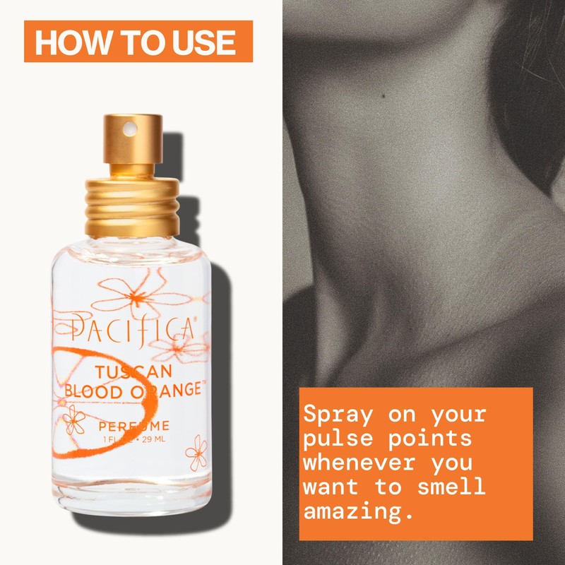 Pacifica Tuscan Blood Orange Perfume Spray for Women - Vegan,