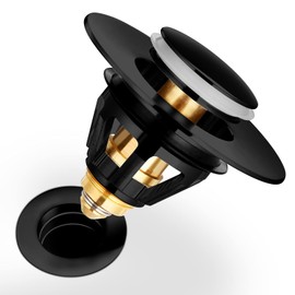 Abflussstopfen,Stopfen Waschbecken & Badewanne Pop Up Stöpsel Waschbecken,Universal Abflussstöpsel Rostfreier Stahl et Cuivre, Waschbeckenstöpsel Ablaufventil Mit Doppeldichtung (34-38mm) Nior