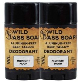 Aluminum-Free Midnight Moon Beef Tallow Deodorant | Pack of 2 | 2.75 oz | Wild Ass Soap