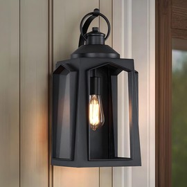 Faymart lighting Large Size Outdoor Sconce Light, 19.24 Inch Black Wall Lantern for Front Porch Sconce for House Exterior Lantern Large Black Outdoor Wall Light for Garage Patio
