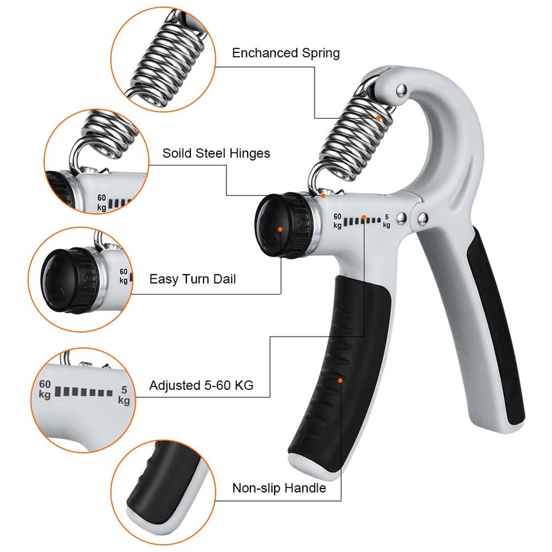 Vicloon 2PCS Adjustable Hand Grip Exerciser with Stainless Steel Springs