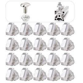 20 Sets T Bolt Kit, Hammer Head T-Bolt set, Contains T-shaped stud and M5 Flange Nut, Applies to 40 Series European Standard Aluminum Profile (40 Series M8)