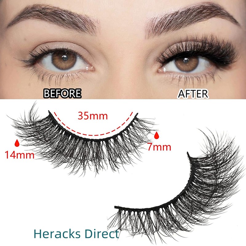 7 Pairs of 3D False Eyelashes, Cat Eye, Fluffy Volume,