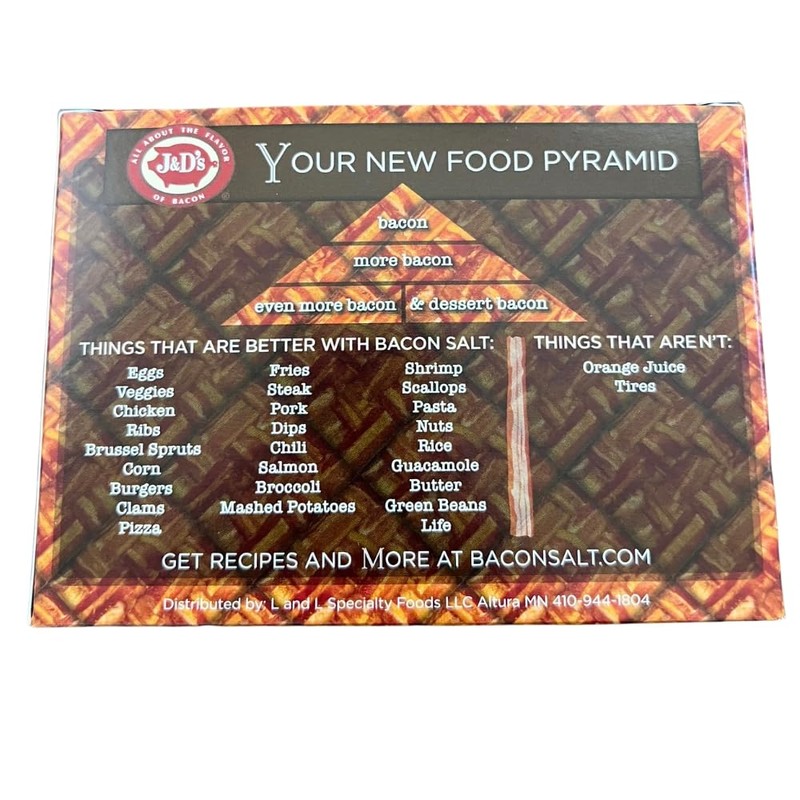 J&D's Bacon Salt, Hickory, 3-Pack Gift Box, Kosher, Vegetarian, Bacon