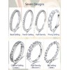 Women Eternity Stackable Ring Moissanite Thin Bling Sterling Silver Plain