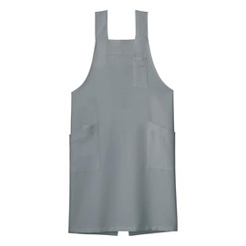 [フェイスミックス] H型胸当てエプロン ブルーグレー L