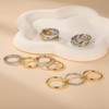 AVECON Stackable Interlocked Rings for Women, 14K Gold/White Gold Plated