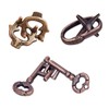 Brain Teaser Puzzle Set of 3 Lock and Unlocking Brain