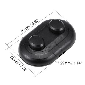 uxcell Inline Foot Pedal Push Lamp Switch, 2 Buttons Lighting Foot Control Latching ON-Off Footswitch Black