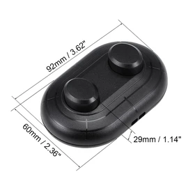 uxcell Inline Foot Pedal Push Lamp Switch, 2 Buttons Lighting Foot Control Latching ON-Off Footswitch Black