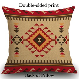 Smooffly Ethnic Pattern Cushion Cover, Tribal Print Pillow Cover Case, American Aztec Throw Pillow Case Funny Quotes Throw Pillow Cover Cotton Linen 18 x 18 Inch 45X45CM