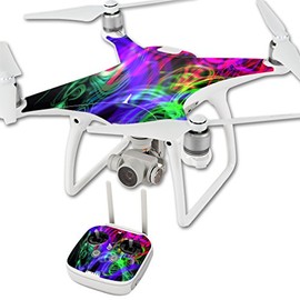 MightySkins Skin Compatible with DJI Phantom 4 Quadcopter Drone wrap Cover Sticker Skins Neon Splatter