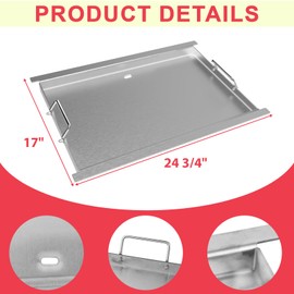 Upgrades Full-Size Griddle Inserts for Ninja PG300 Series Grill Accessories, Stainless Steel Sizzle Griddle Plate for Ninja FlexFlame Grills, for Flex Flame XSKHLFGRIDLE Accessories, 24" x17"