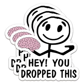 (3Pcs) Hey, You Dropped This Sticker Quotes Funny Stickers Decal Waterproof Vinyl Stickers Adult for Laptop Kindle Car Tumbler Water Bottle Mug Phone Notebook Helmet Size 3”x2.8”
