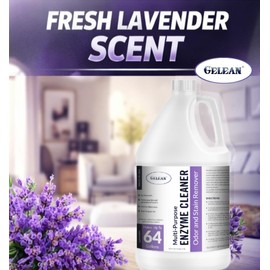 Multi-Purpose Probiotic Enzyme Cleaner, Made in USA - Pet Stain and Odor Remover - Concentrated - Professional & Home Strength Drains, Floors, Bathrooms, Toilets Trash Can, (1 gallon, Lavender)