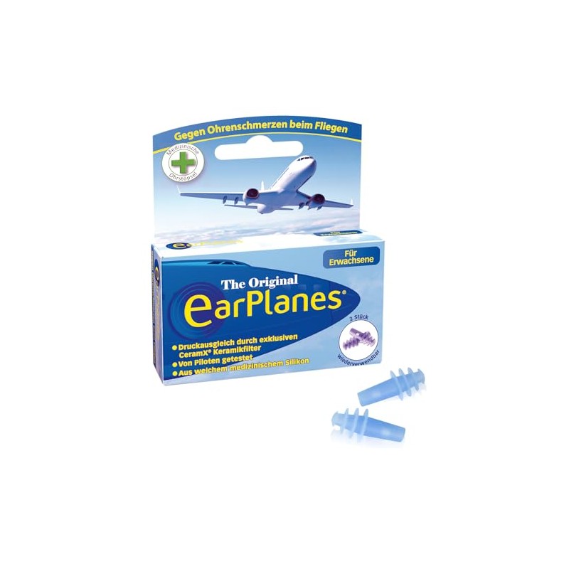 Earplanes Adults Ohtstöpsel Pack of 2