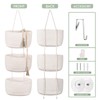 Wall Hanging Rope Baskets 3-Tier Boho Organizers (White & White,