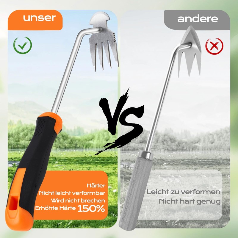 ZZLLKQ Weed Remover Device, Stainless Steel, Weeder Improved Gardening, Hand