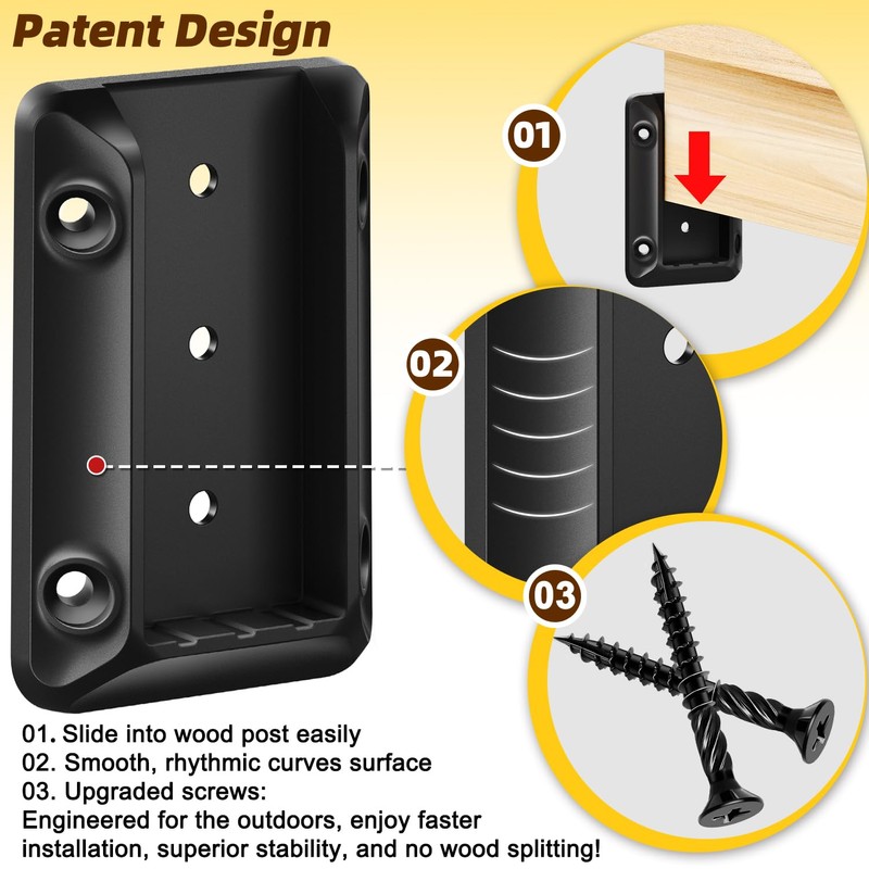Toscoco 4 Pcs Deck Railing Bracket Connectors for 2"×4" (1.5"