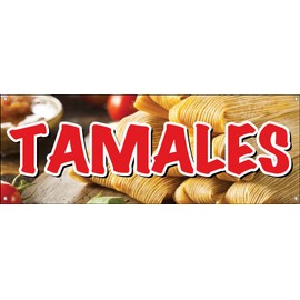 4 Less Co 18x48 Inch TAMALES Vinyl Banner Sign with Grommets rb