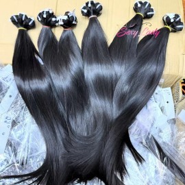 Top Grade Natural Wave Vietnamese Hair Burmese Curly Raw Cambodian Hair Extension Vendor Weave Curls Silky Straight Hair Bundlescolor: straight bundle 1piece, Stretched Length: 14 Inches