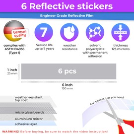 Reflective Stickers for Helmet Kit 6pcs Motorcycle Reflectors for Safety Bike Reflector Stickers Reflective Decals for Helmets
