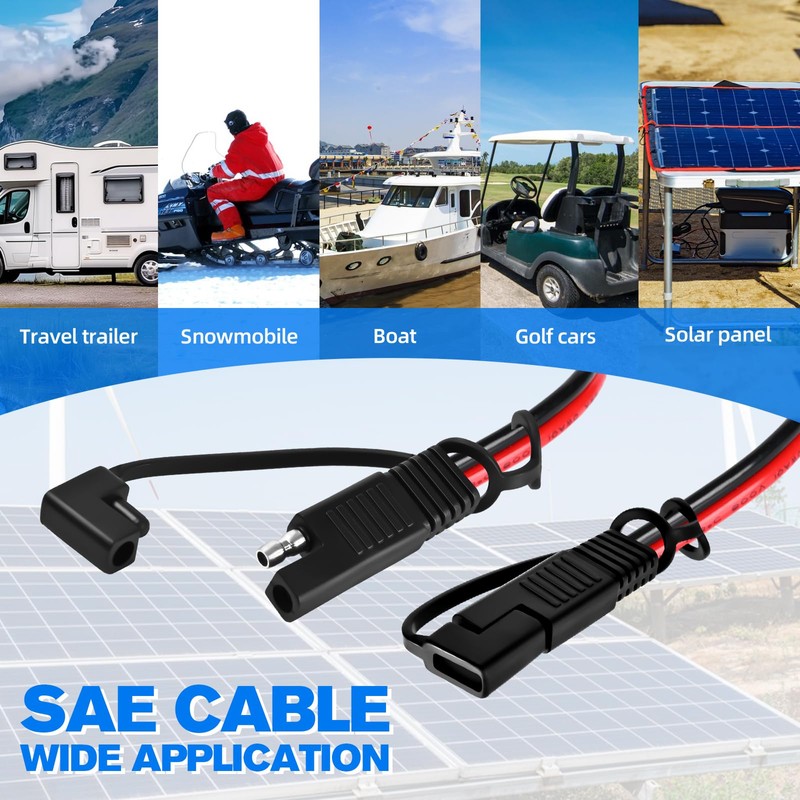 Ygdyxautoc 14 AWG 30 FT SAE Connector to SAE Battery