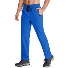 MAGCOMSEN Mens Sweatpants with Pockets Breathable Track Pants Open Bottom Cycling Pants Summer Color Blue 36