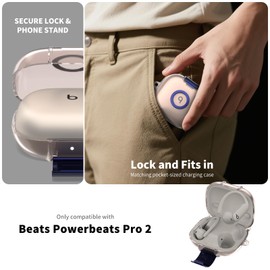 Case for Beats Powerbeats Pro 2，Hidden Bracket Design, Foldable Kickstand Switch，TPU Clear Protective Case for Beats Powerbeats Pro 2 (Clear Gray)