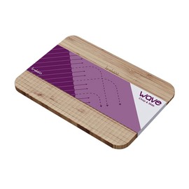 Trebonn - Wave Chop & Slide Medium Bamboo Chopping Board with Guide Cutting Pattern and Food Harvest Channel, 24 x 34 cm, Non-Slip Base