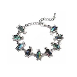 KunBead Penguin Charm Shell Bracelet for Women Birthday Jewelry Adjustable Bracelets