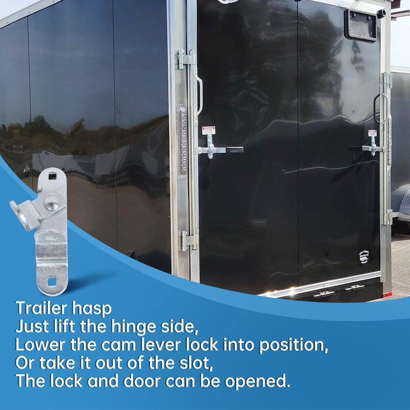 Cargo Trailer Door Latch Hasp Keeper for Ramp Padlock Race