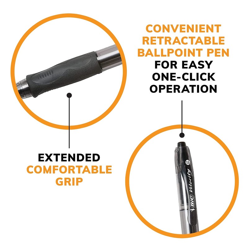 BIC BIC Glide Bold Black Ballpoint Pens, Bold Point (1.6mm),