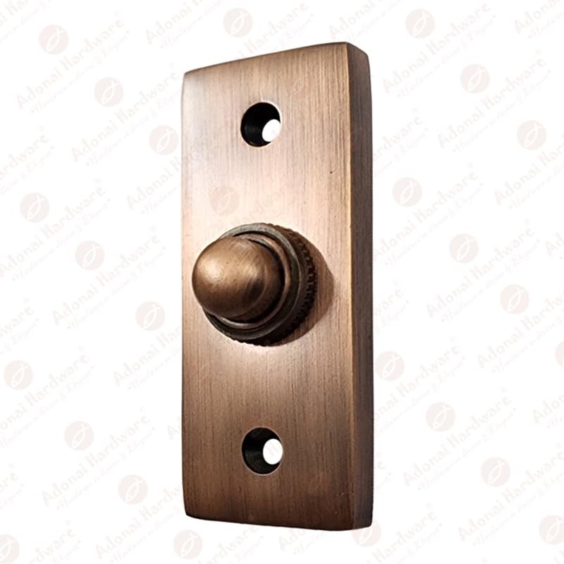 Adonai Hardware Rectangular Victorian Brass Bell Push or Door Bell