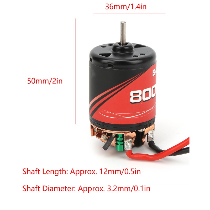 BAGGEE 540 Waterproof Brushed Motor 55T 8000KV for 1/10 RC