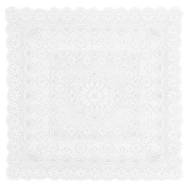 LXUEJIE Lace Tablecloth, 35.4 x 35.4 Inch Square White Lace Table Cloth Retro Embroidered Style Crochet Small Tablecloth for Outdoor Tea Party Reception Dinner Home Wedding Party Tableware Decor