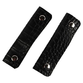 Ieron 2 Pieces Leather Luggage Handle Wrap Crocodile Print Bag Handles Cover for Suitcase Food Shopping Bag