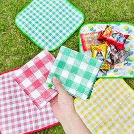 [Boribyeol] 1-Person Mini Mat Ultralight Waterproof Picnic Mat, Personal Small Portable Pocket Mat Groundsheet 1-Person Checkered Mat Red 5ea