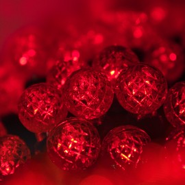70 G12 Red Globe Christmas Lights, 24 ft LED Red String Lights Christmas Lights Red Valentine's Day Globe String Lights Ball Lights Indoor-Outdoor Christmas String Lights