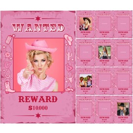 12 Pcs Western Wanted Poster Cowgirl Halloween Decor for Party