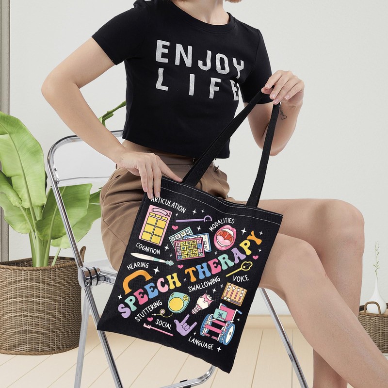 LEVLO Speech Therapy Tote Bag SLP Appreciation Gift Speech Language