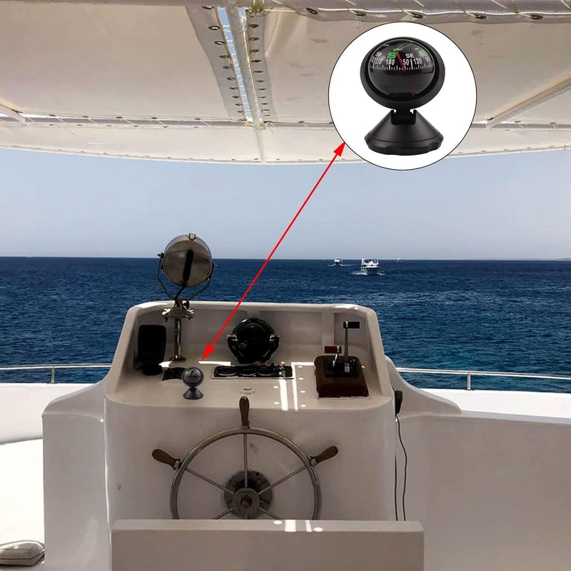 Car Compass, Bullet Compass, Boat Compass, Dashboard, Digital Navigation, Adjustable