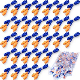 Tapones de Silicona Suave con Cable - 200 Pares Reutilizables con Cordón para Dormir, Protección Auditiva y Cancelación de Ruido para Trabajo, Constru