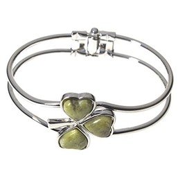 Irish Shamrock Bangle with Connemara Marble by Solvar
